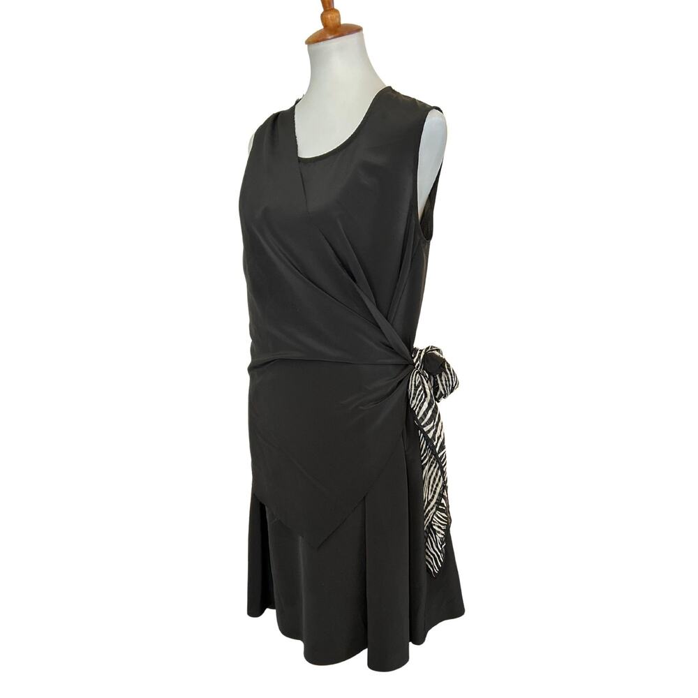 OAK NYC Black Avant Garde Raw Edge Dress – Asymmetrical Layered Sleeveless